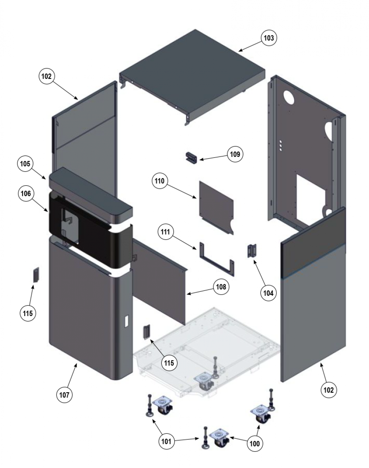 SVF - 725 Jacket Parts Drawing